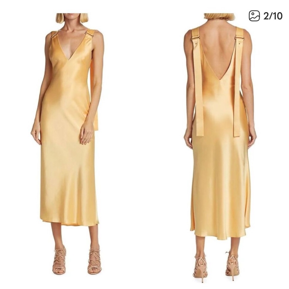 Acler Wycombe Buttermilk Backless Satin Dress in 6 - Picture 2 of 8
